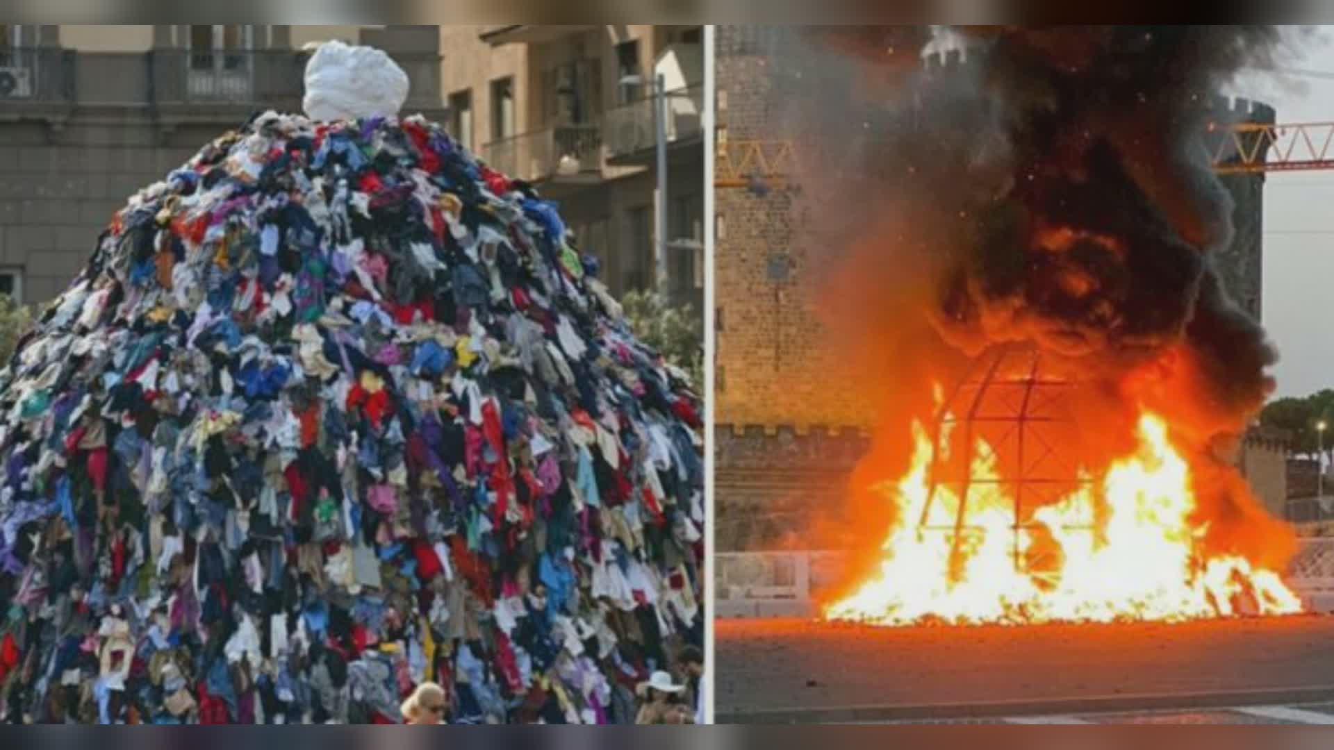 Da Ventimiglia a Napoli: finisce in un rogo doloso il viaggio della "Venere degli stracci" di Pistoletto