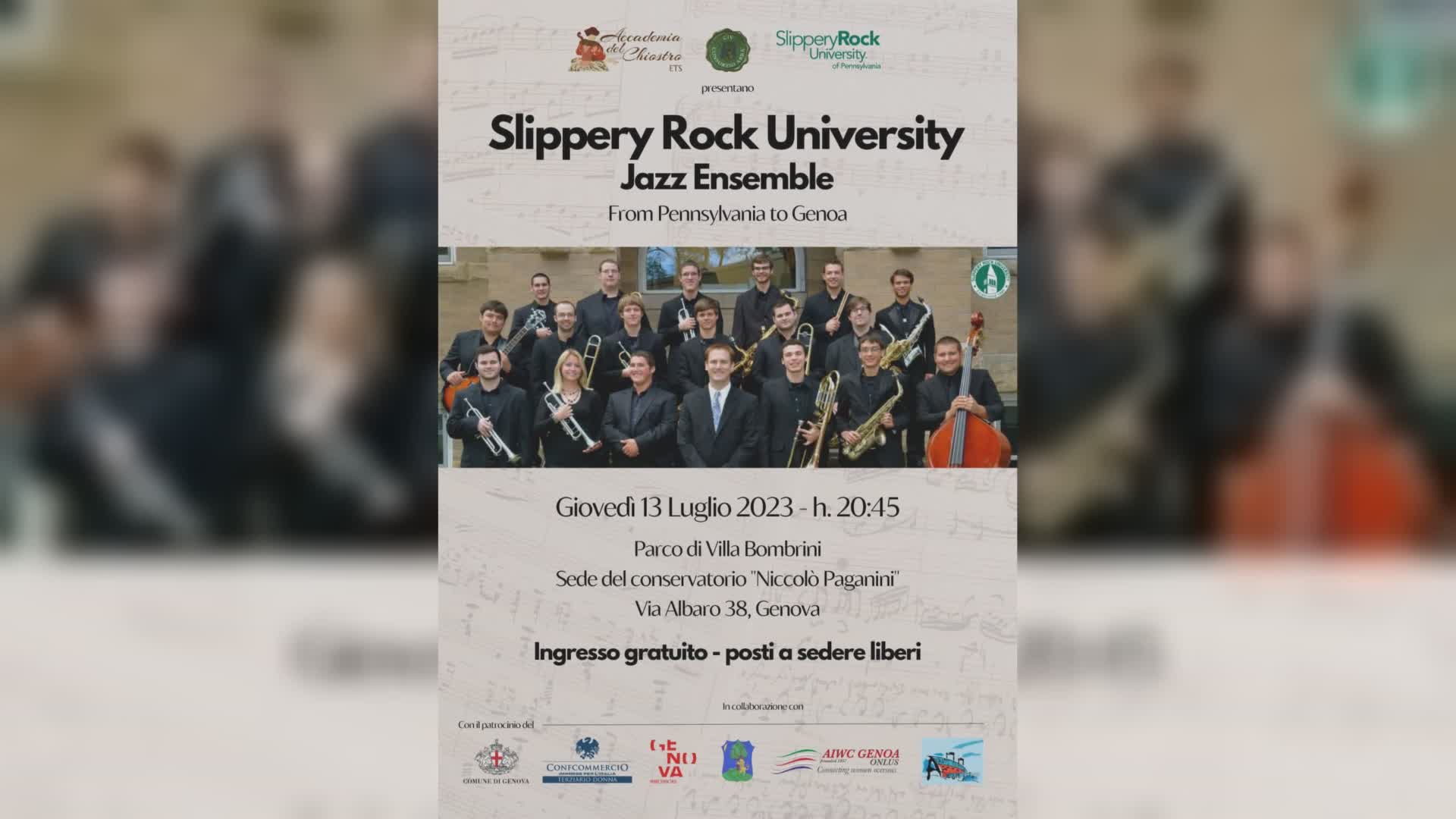 Dalla Pennsylvania a Genova, ad Albaro la musica della Slippery Rock University Jazz Ensemble