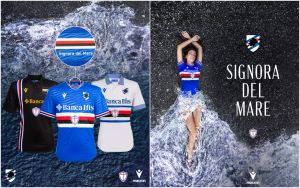 Sampdoria, la nuova maglia la presenta Petrarca: Genova è la "signora del mare"