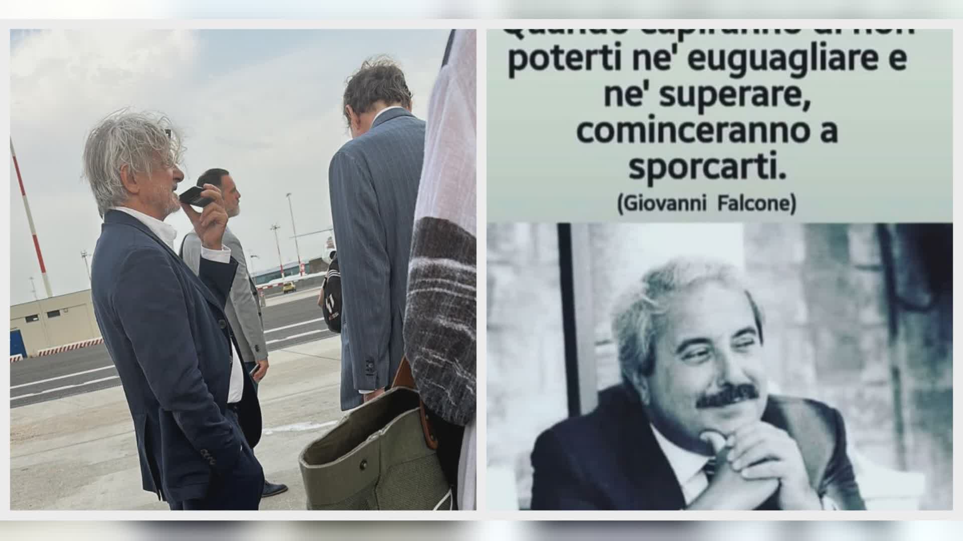 Sampdoria: Ferrero arrivato a Genova per il processo, cita il giudice Falcone sul suo stato social e va alla Guardia