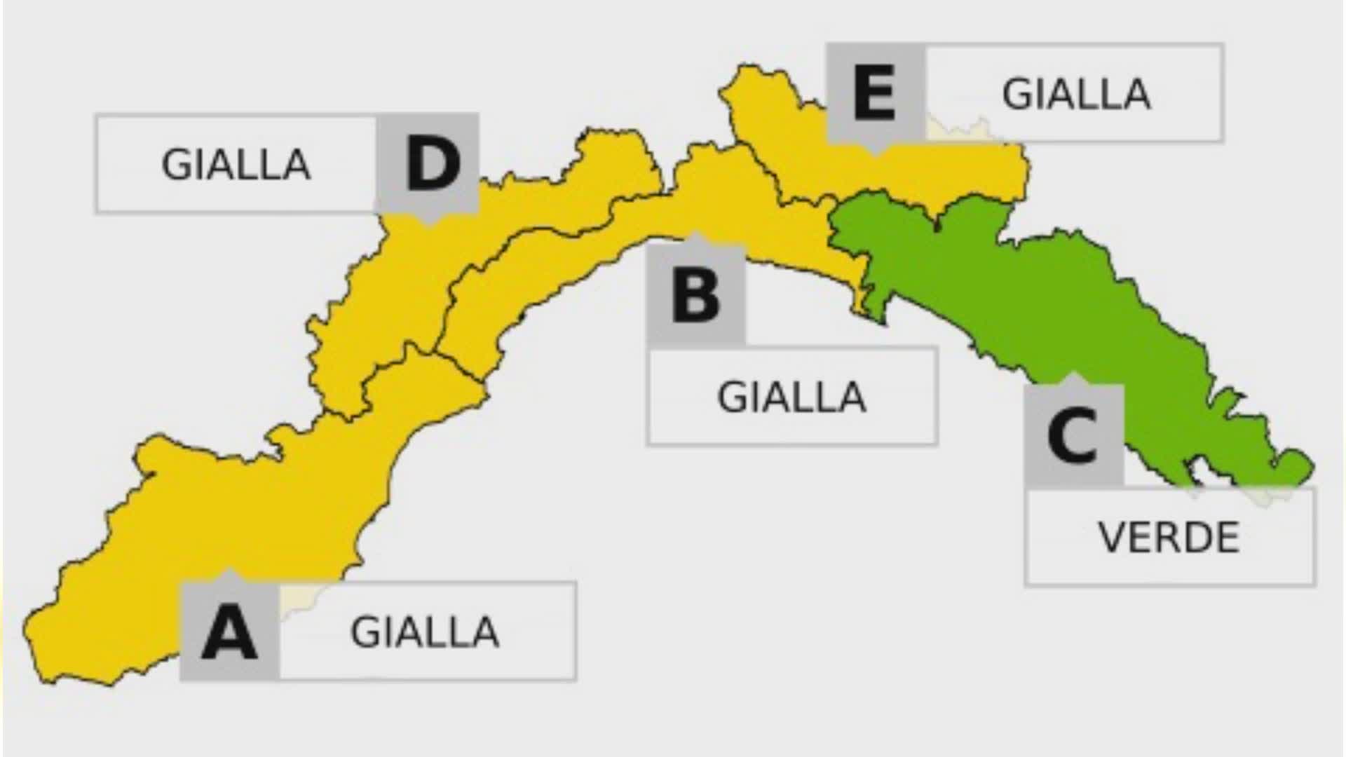 Liguria, maltempo: prolungata fino alle 21 l'allerta meteo