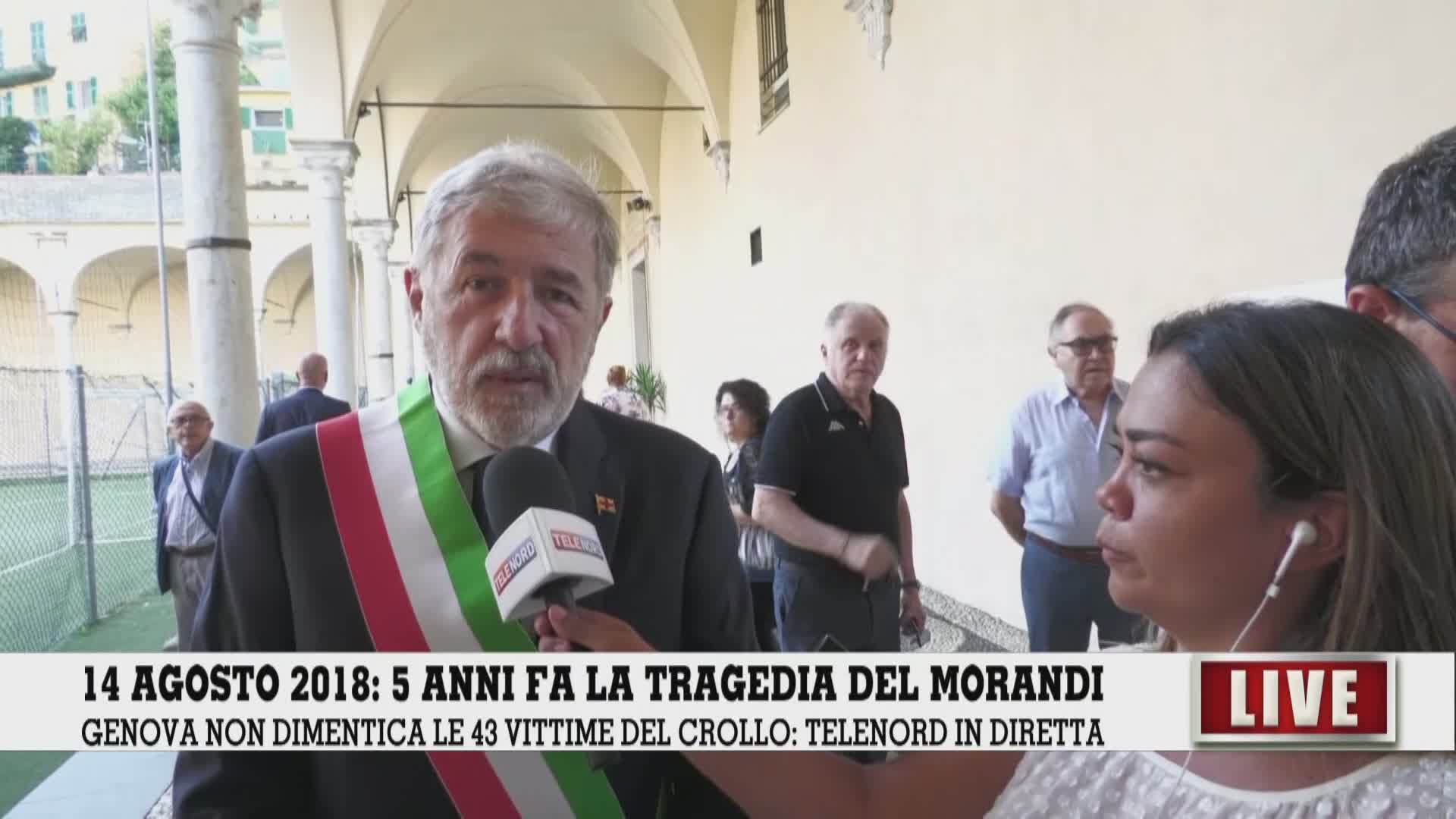 Ponte Morandi, il giorno del ricordo, Bucci a Telenord: "Genova non dimenticherà mai"