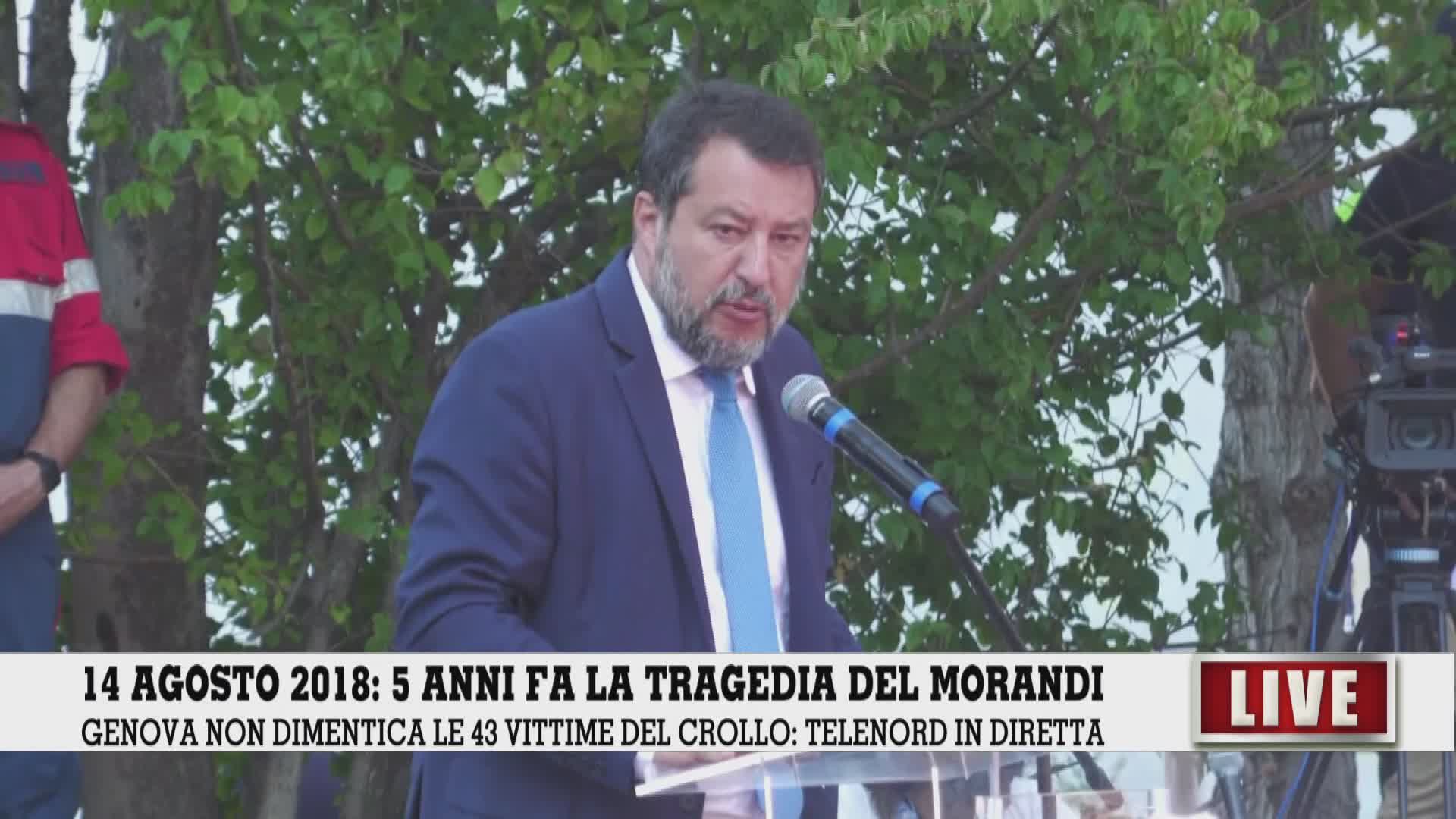 Ponte Morandi, Salvini a Telenord: "Vittime non della sfortuna ma dell'avidità"