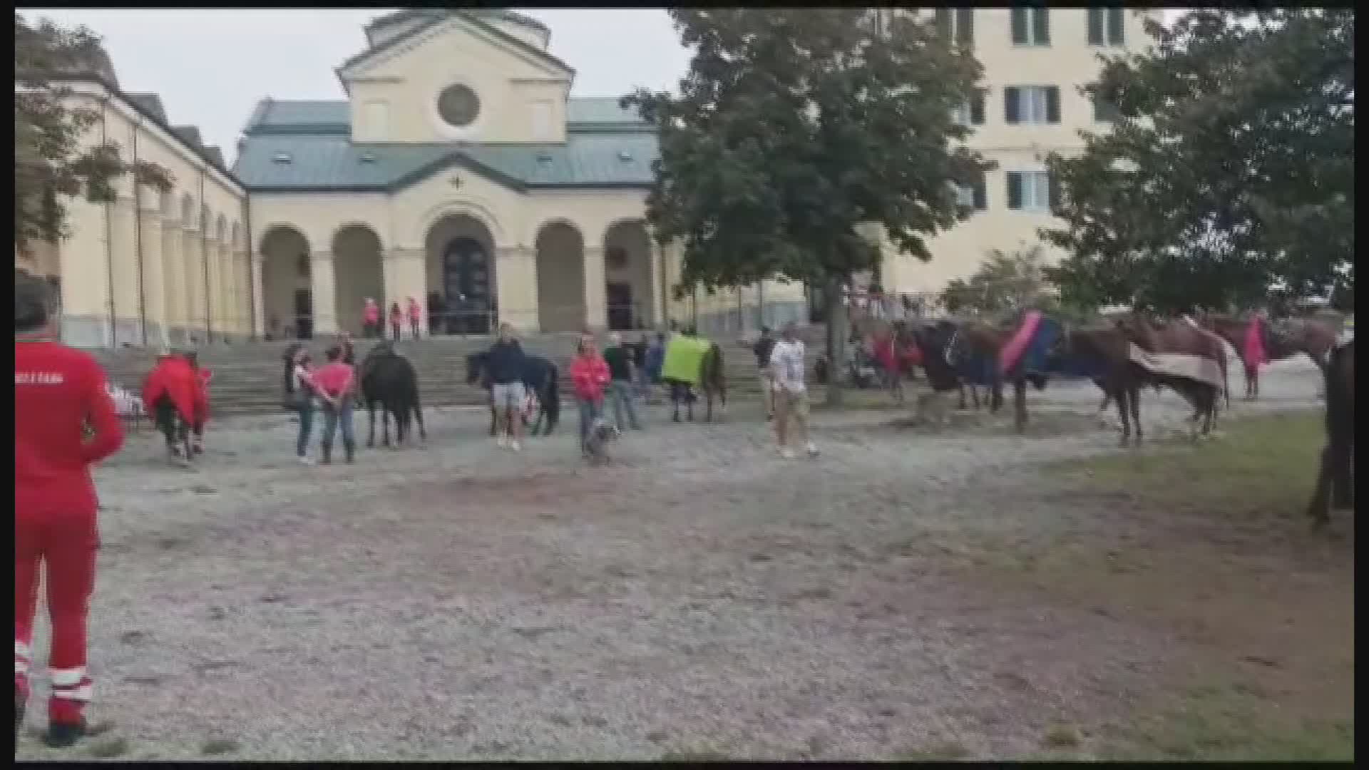 Genova, 50 cavalli "conquistano" il Santuario della Madonna della Guardia