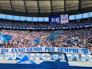 Genoa, anche dalla Germania gli auguri per i 130 anni: striscione esposto dai tifosi dell'Hertha