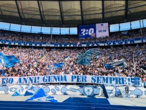 Genoa, anche dalla Germania gli auguri per i 130 anni: striscione esposto dai tifosi dell'Hertha