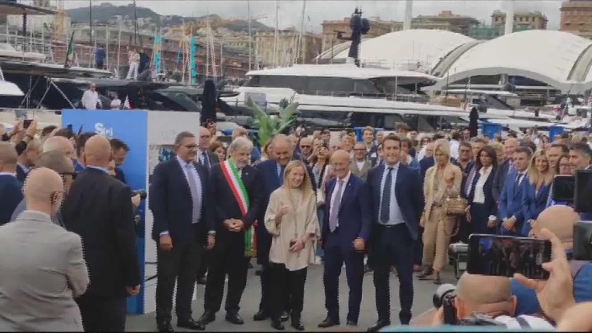 Genova, Giorgia Meloni al Salone Nautico: "Simbolo di un'Italia vincente. Con l'accordo fondi Fsc oltre 230 milioni per la Liguria"
