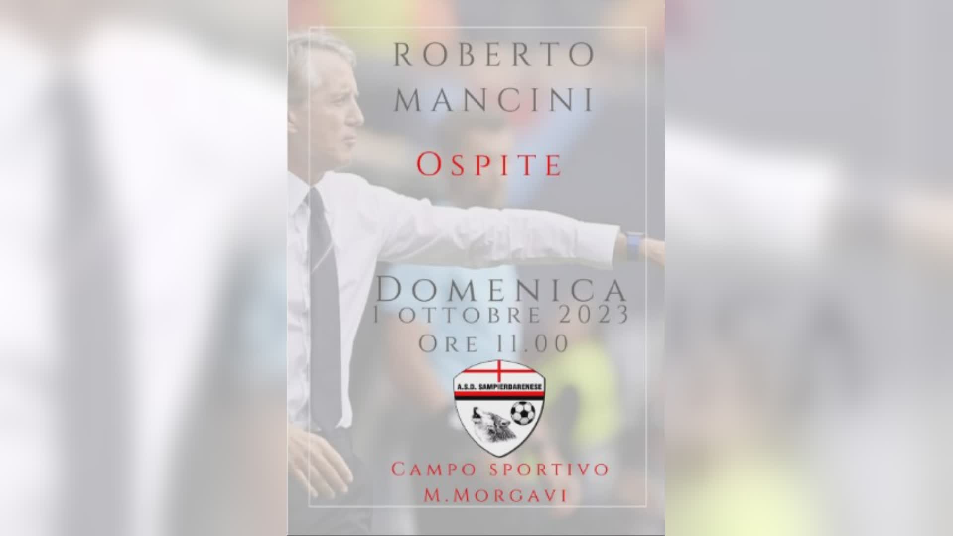 Mancini a Genova domenica 1 ottobre per l'inaugurazione del "Morgavi" a Sampierdarena