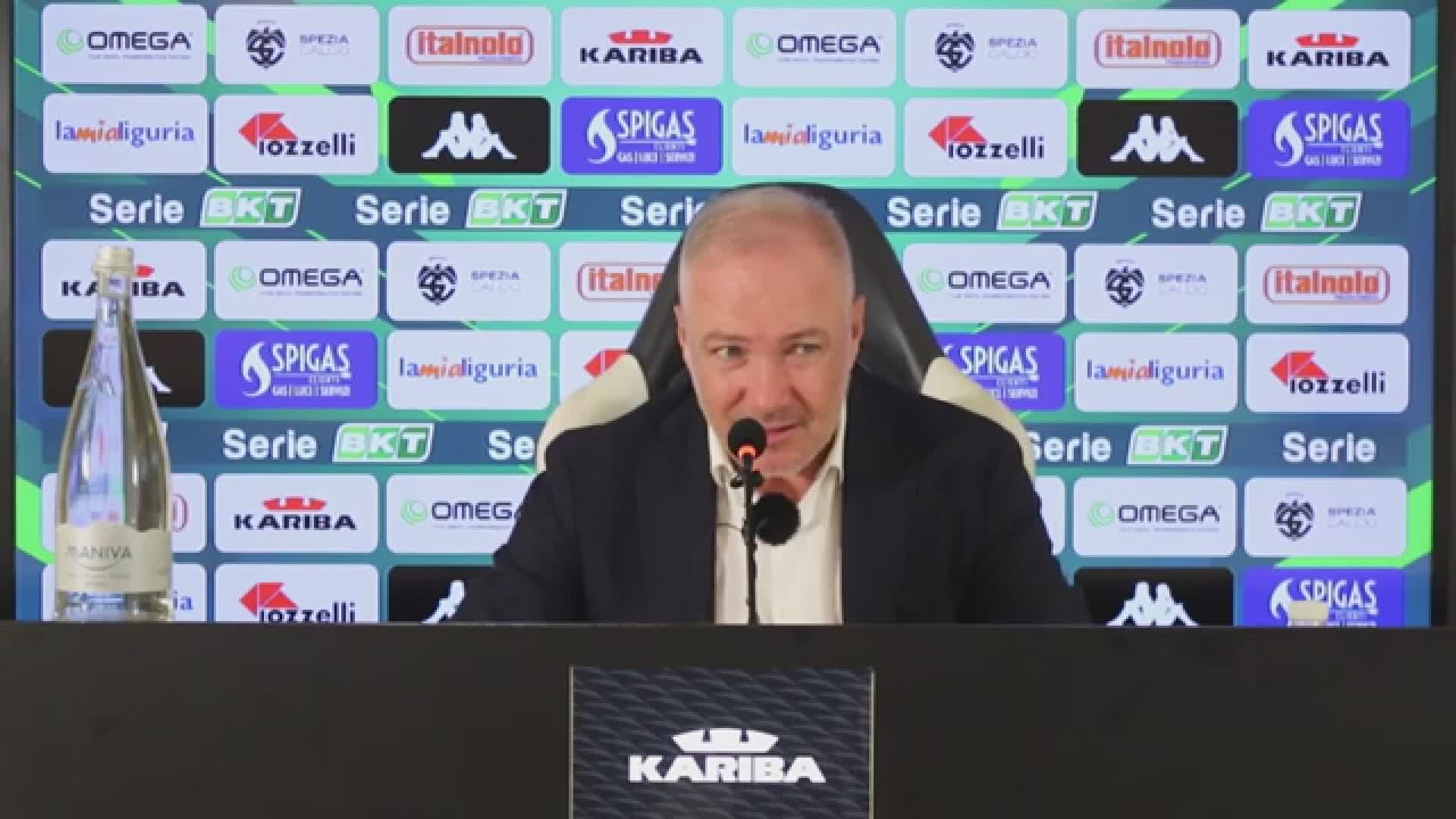 Spezia, Alvini: "Gara vergognosa con la Reggiana, poi siamo cresciuti. Col Pisa tocca solo a noi"