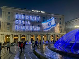 Liguria, sul palazzo della Regione il messaggio per la pace: "Con Israele, con la democrazia"