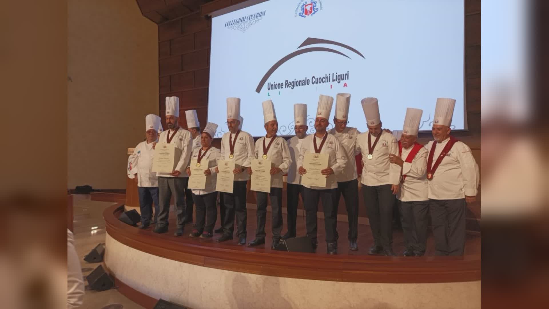 Cuochi storici, premiati a Roma cinque chef liguri per i 25 anni di carriera