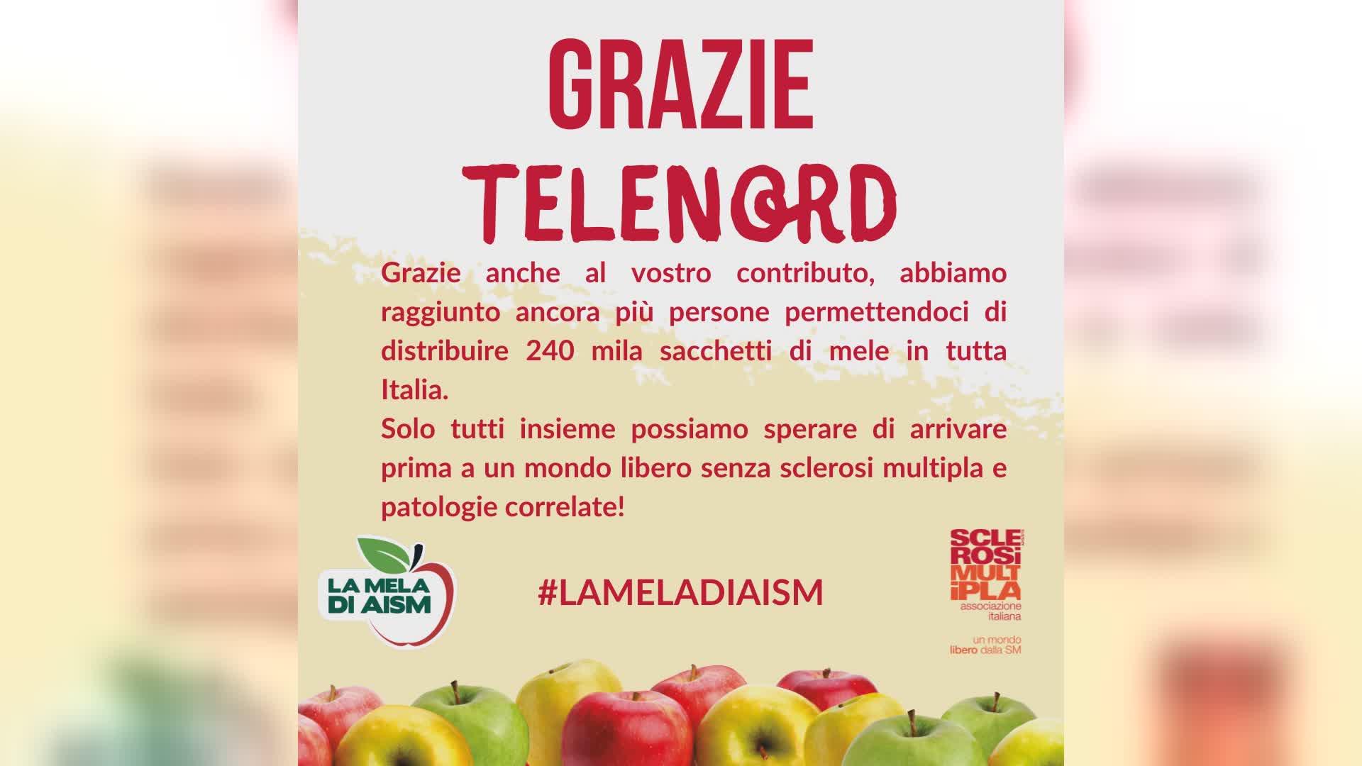 Aism, venduti 240 mila sacchetti di mele in tutta Italia: il ricavato destinato alla ricerca