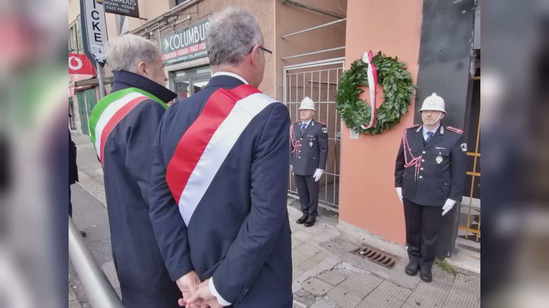 Genova, cerimonia in memoria delle vittime dell'alluvione del 2011 in Corso Sardegna