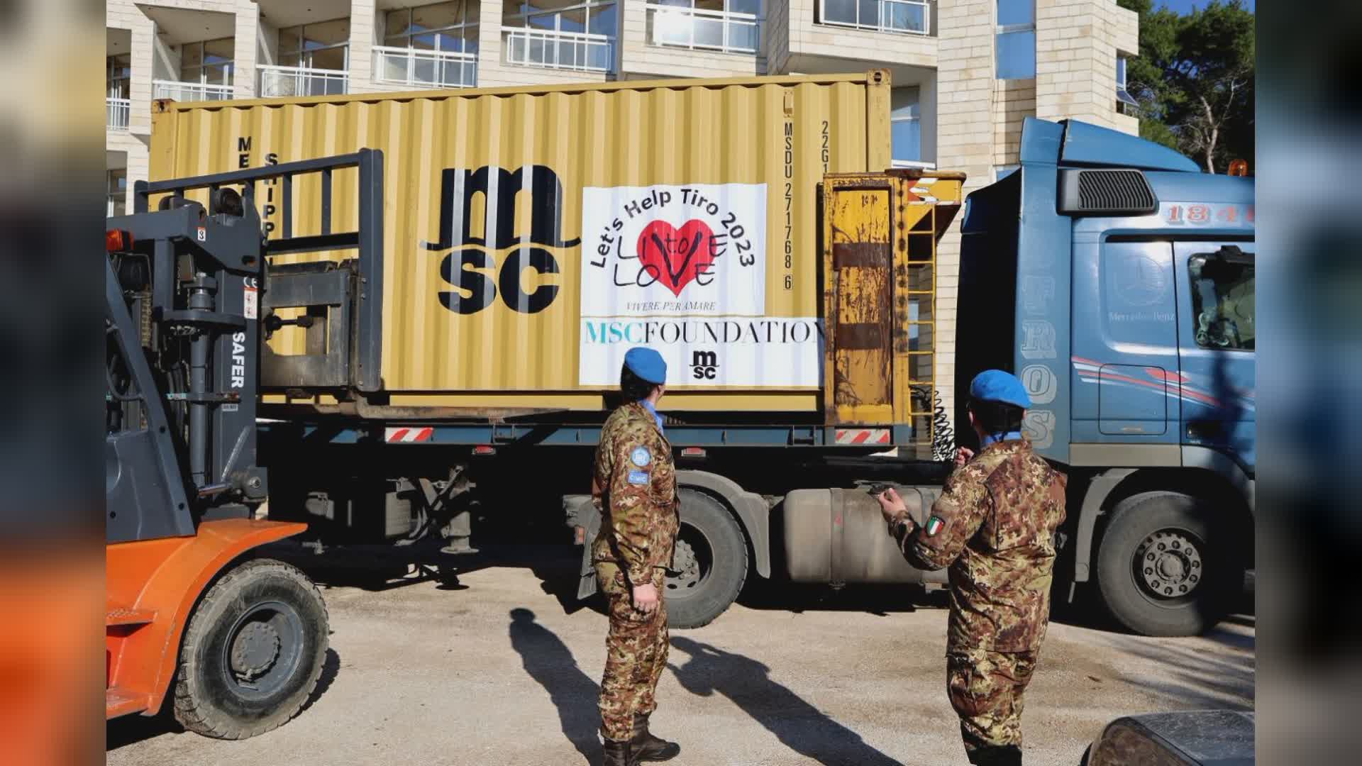 Crisi Libano, MSC Foundation consegna 3 tonnellate di aiuti a popolazione Tiro