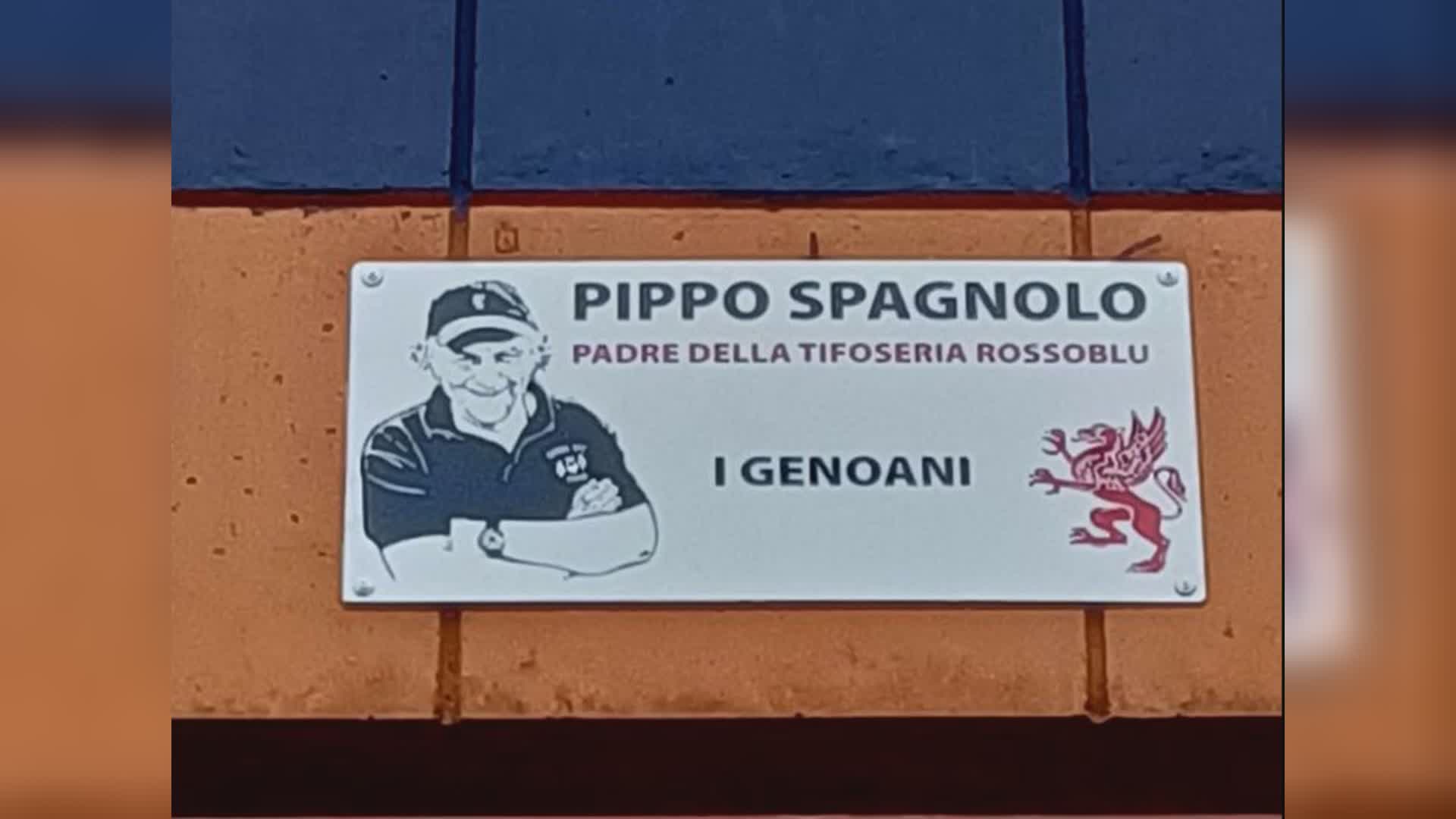 Genoa, ecco la targa che sulla Gradinata Nord ricorda Pippo Spagnolo, "padre della tifoseria rossoblu'"