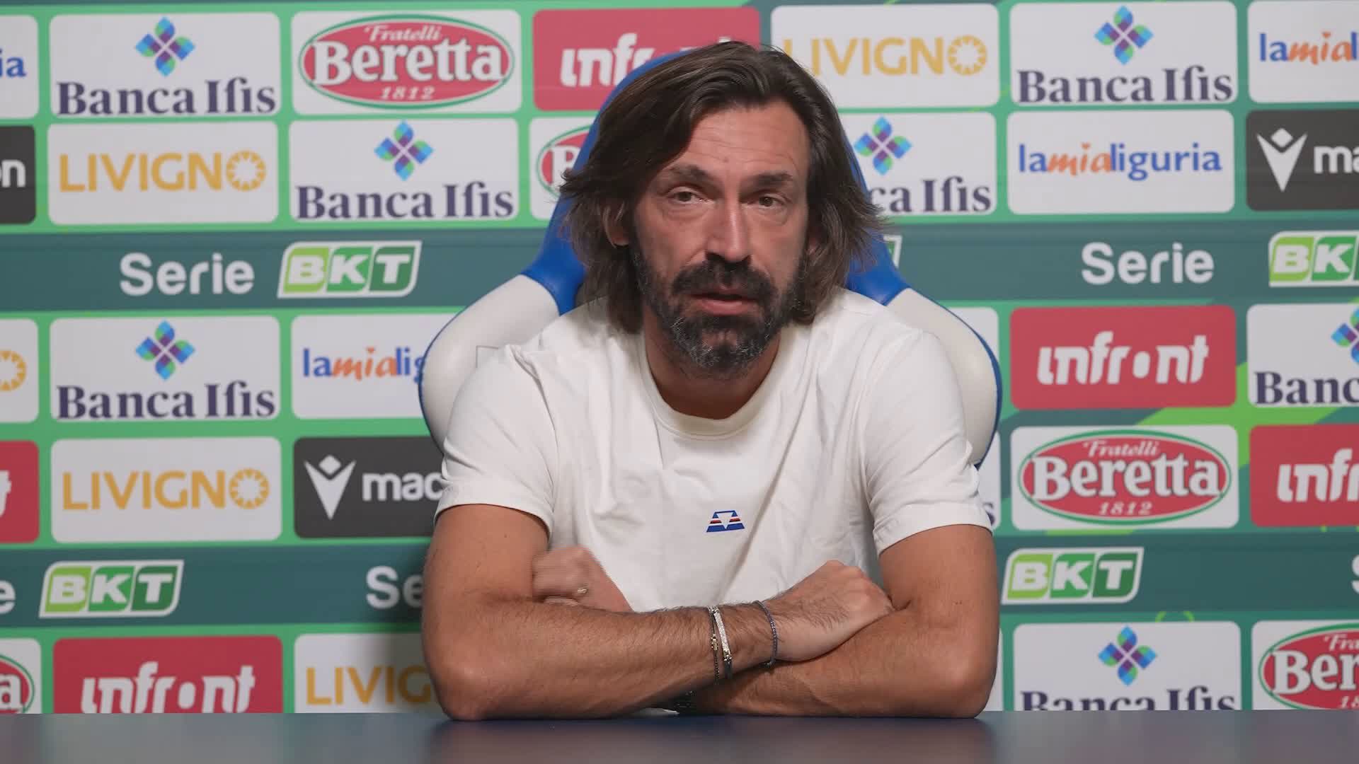 Sampdoria, Pirlo: "Conosciamo l'importanza della partita con Feralpi, ok Kasami ed Esposito"