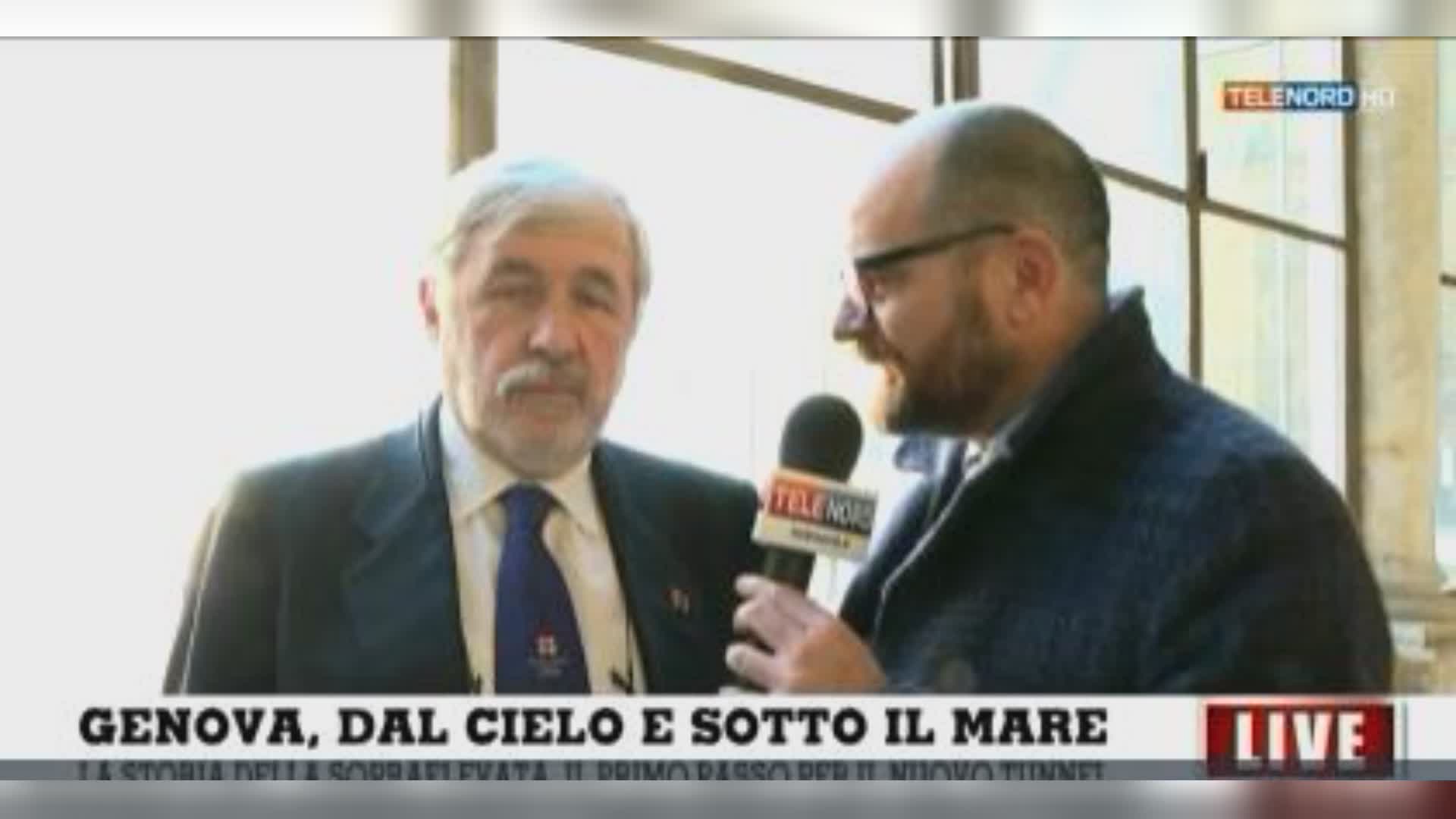 Genova, tunnel, Bucci a Telenord: "Materiale scavo potrà servire per la diga, due opere decisive per futuro città"