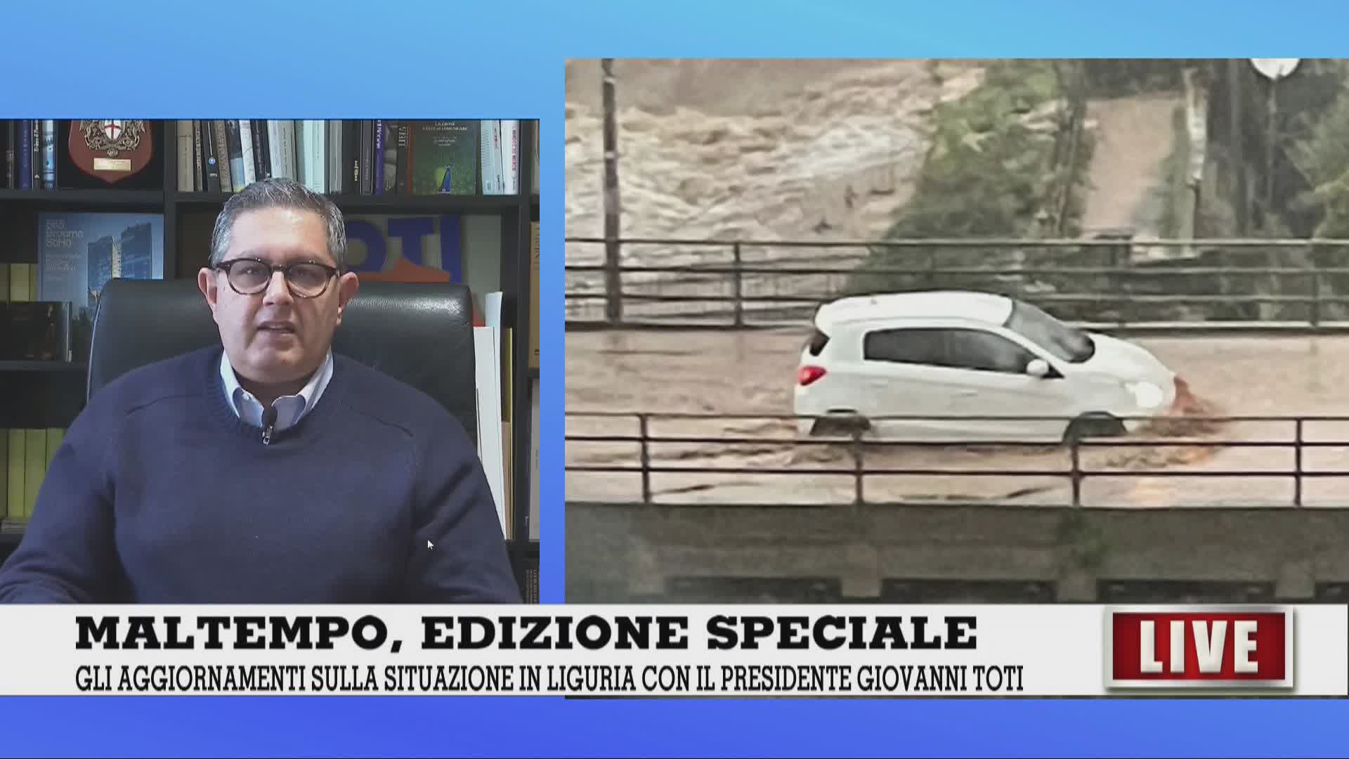 Maltempo in Liguria, edizione speciale del Tgn con tutti gli aggioramenti