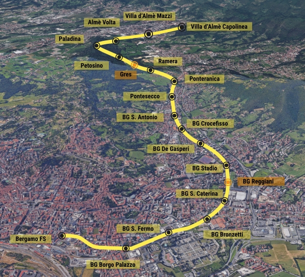 Linea tramviaria della Valle Brembana Bergamo-Villa d’Almè: entro fine anno il via ai lavori di realizzazione della T2