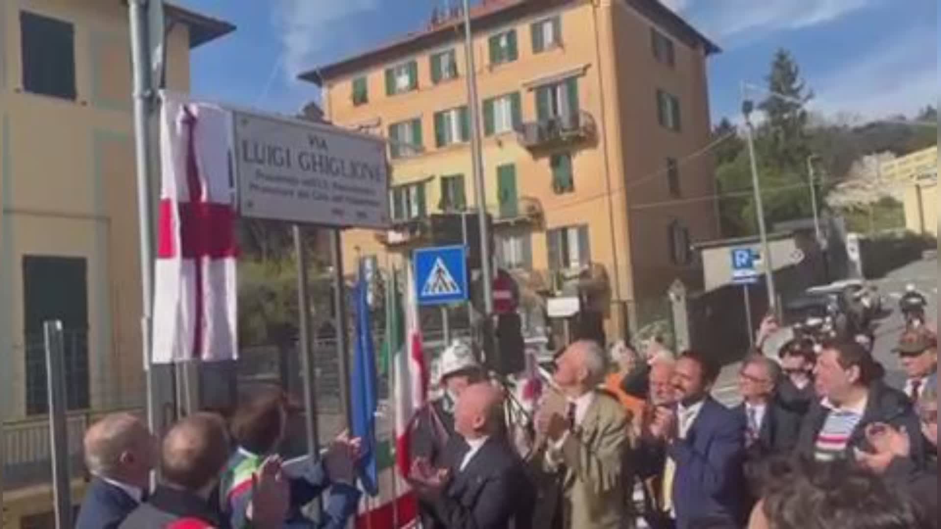 Genova: Pontedecimo, inaugurata via per Luigi "Pistin" Ghiglione, patron del Giro dell'Appennino