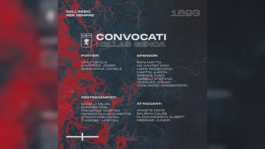 Genoa, i convocati di Gilardino per Verona: tornano Ekuban e Martin