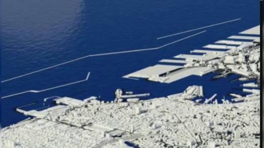 Diga Genova, partito da Vado Ligure il primo cassone: domani la posa dalle 15,30 con Salvini, Bucci e Piacenza