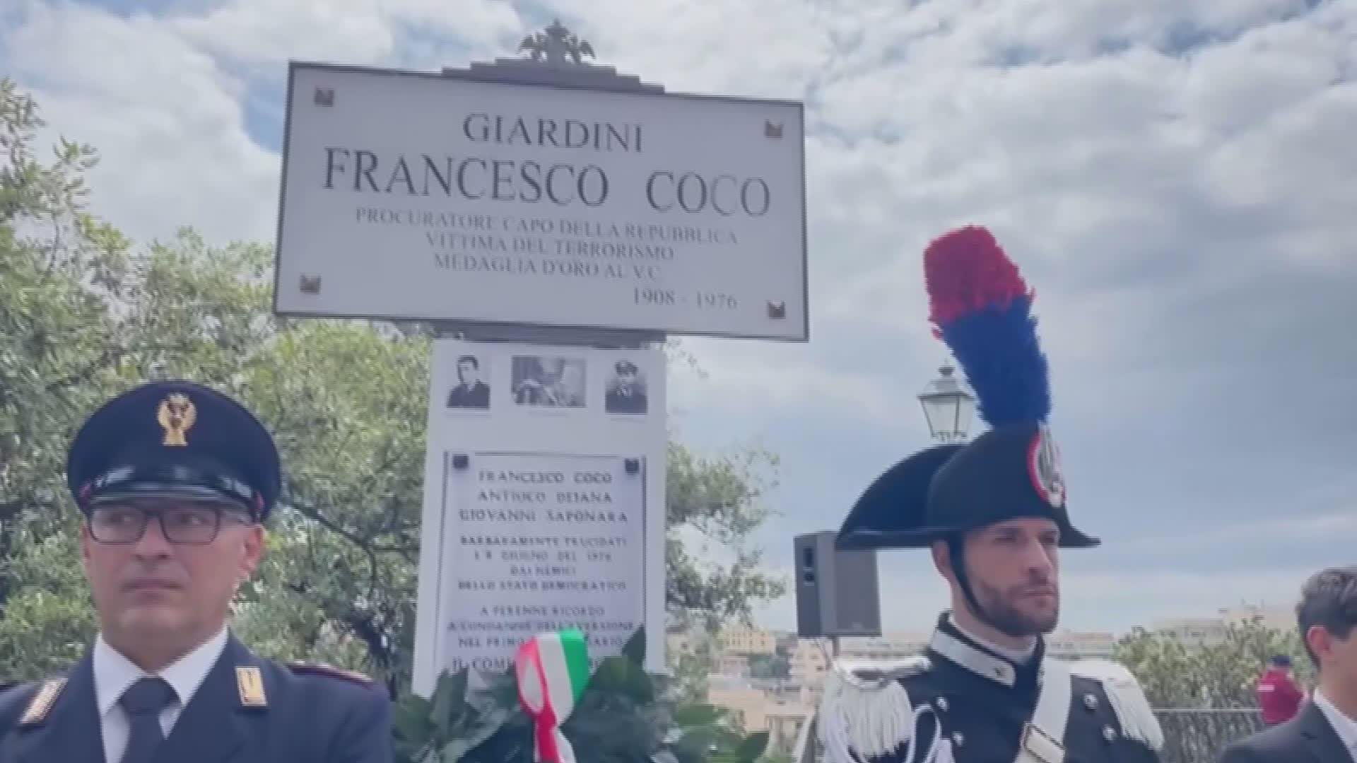 Genova: commemorati Coco e gli agenti della scorta nei giardini intitolati al giudice ucciso dalle Br