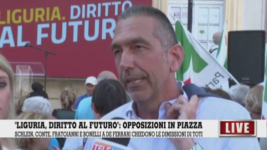 Caso Toti, Arboscello (Pd) a Telenord: "Piazza piena e agguerrita, parte un percorso che deve portare a elezioni subito"
