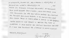 Toti: ecco la lettera di dimissioni scritta a mano