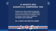 Sampdoria: festa del 78° compleanno alla fine della partita con il Como