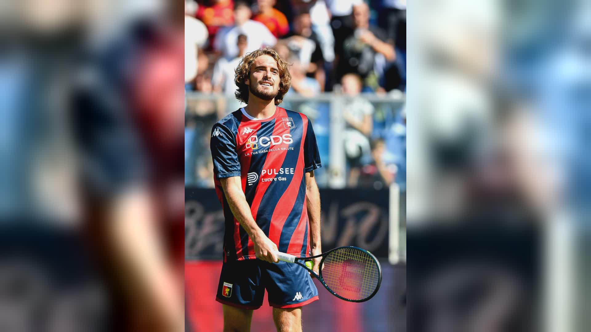 Genoa, la prima volta al Ferraris di Tsitsipas, l'asso del tennis dal cuore rossoblù