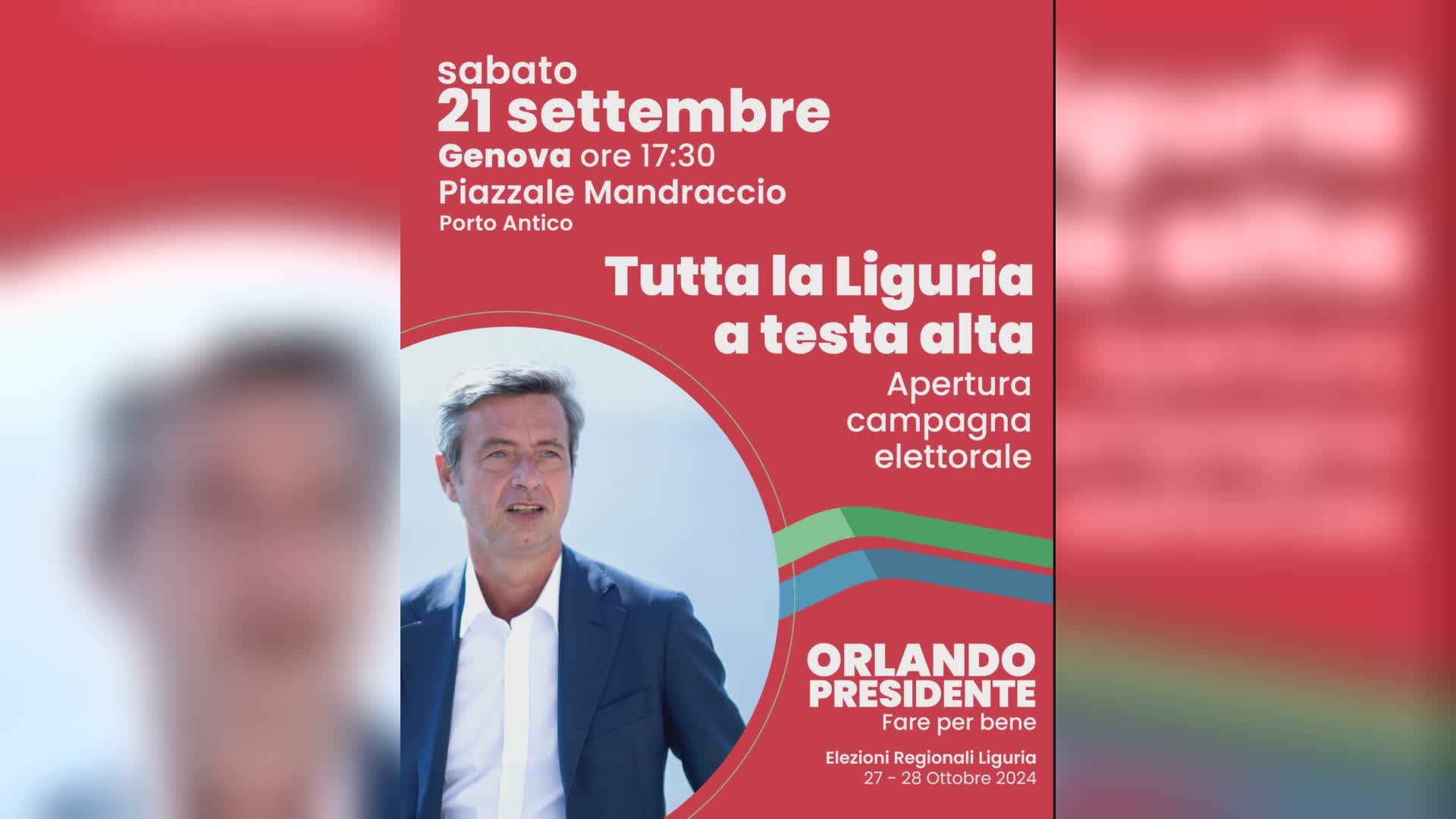 Elezioni: Orlando apre la campagna sabato 21 al Porto Antico