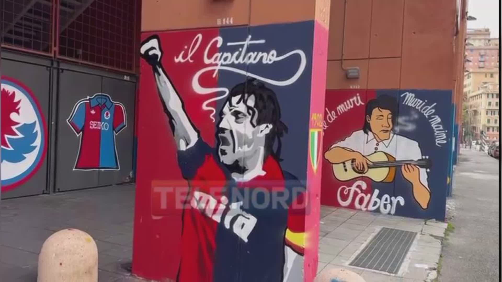 Genoa, ripristinati i murales vandalizzati in Gradinata Nord