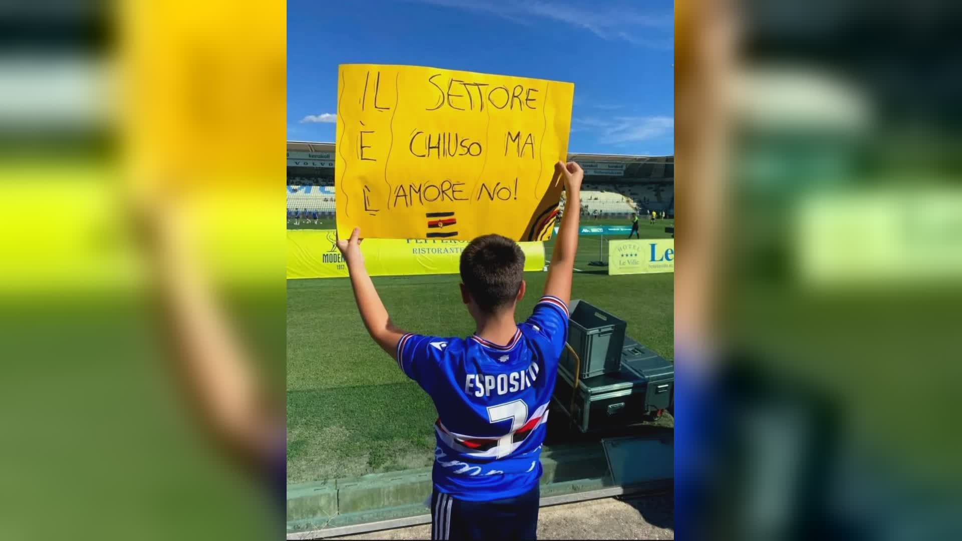 Sampdoria, un piccolo tifoso a Modena: "Il settore è chiuso, ma l'amore no"