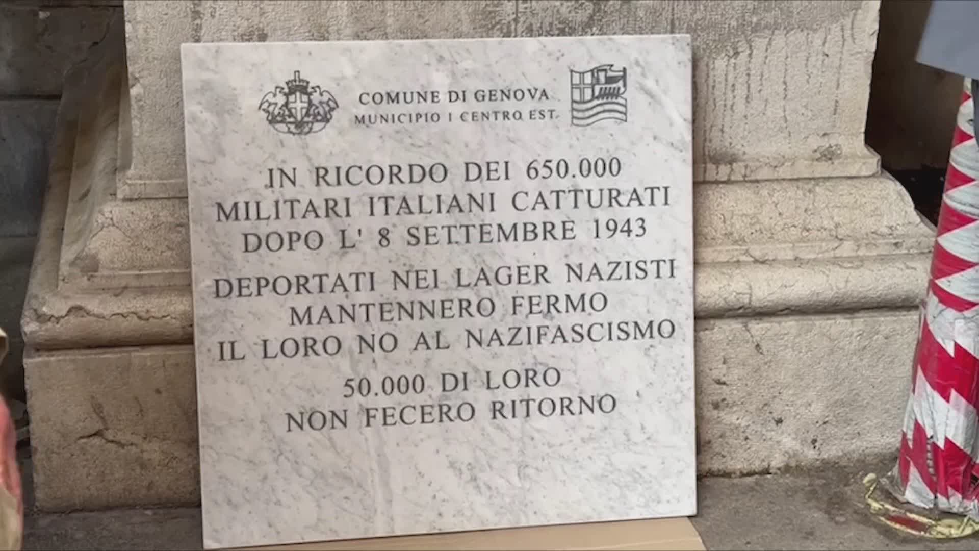 Genova: targa in memoria dei 650mila militari italiani deportati nei lager