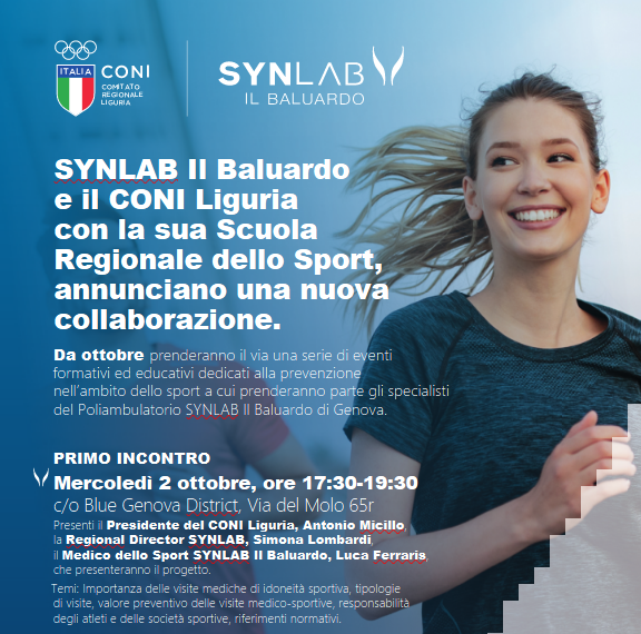 Genova, eventi formativi del Coni al Synlab Il Baluardo