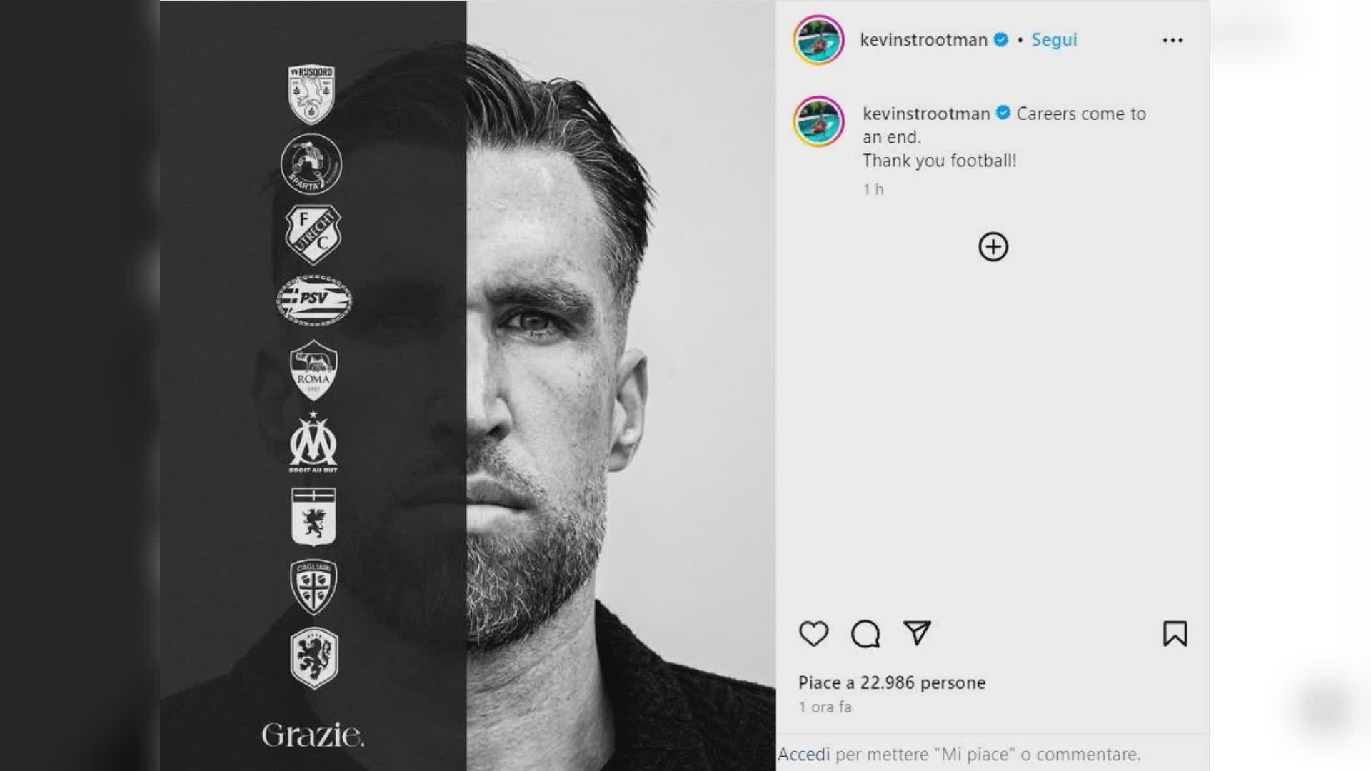 Ex Genoa: Strootman lascia il calcio, l'annuncio via social "Grazie al football!"