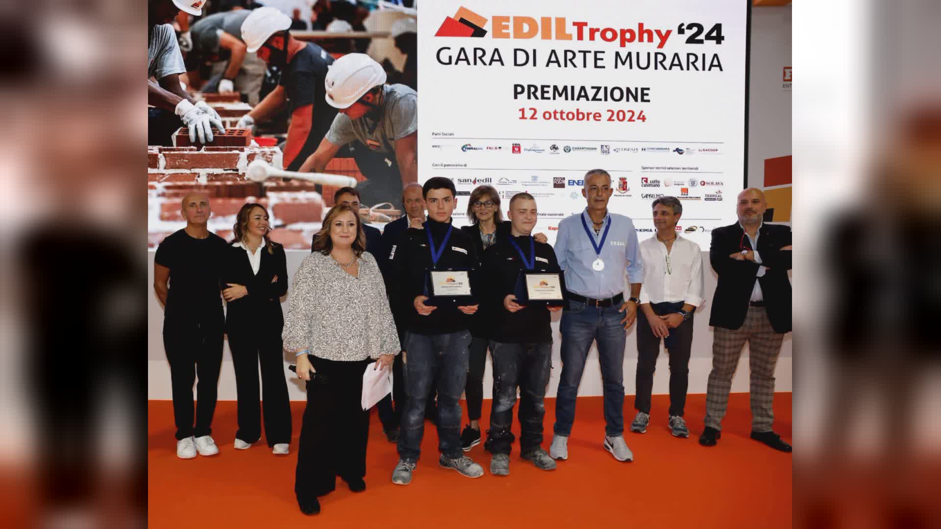 Ediltrophy, due giovani genovesi sul podio della gara di arte muraria di Bologna