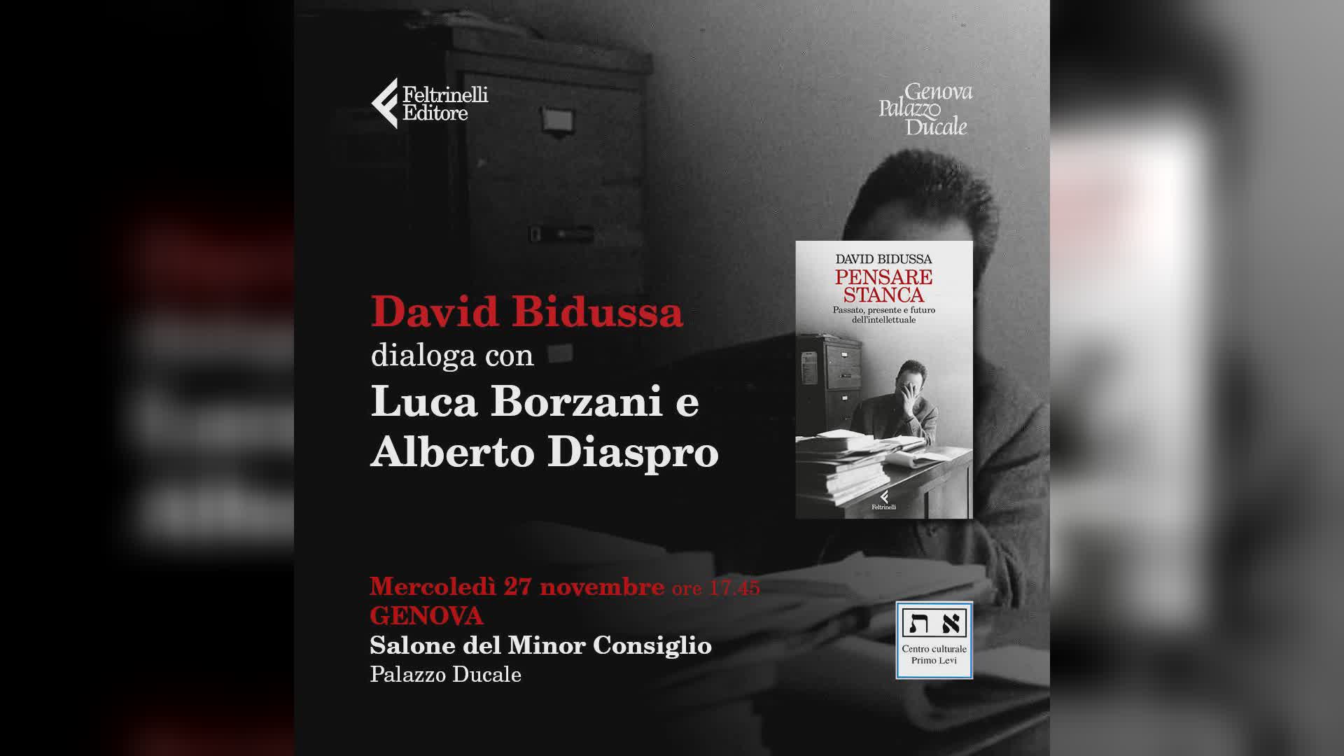 Cultura: "Pensare stanca", David Bidussa presenta il suo libro mercoledì 27 al Ducale