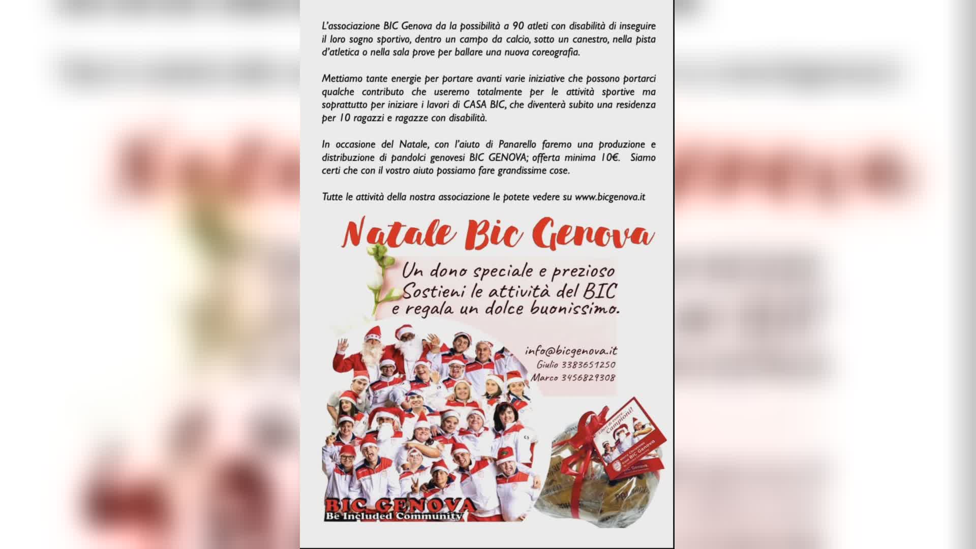 Natale di solidarietà per Bic Genova: ecco come contribuire