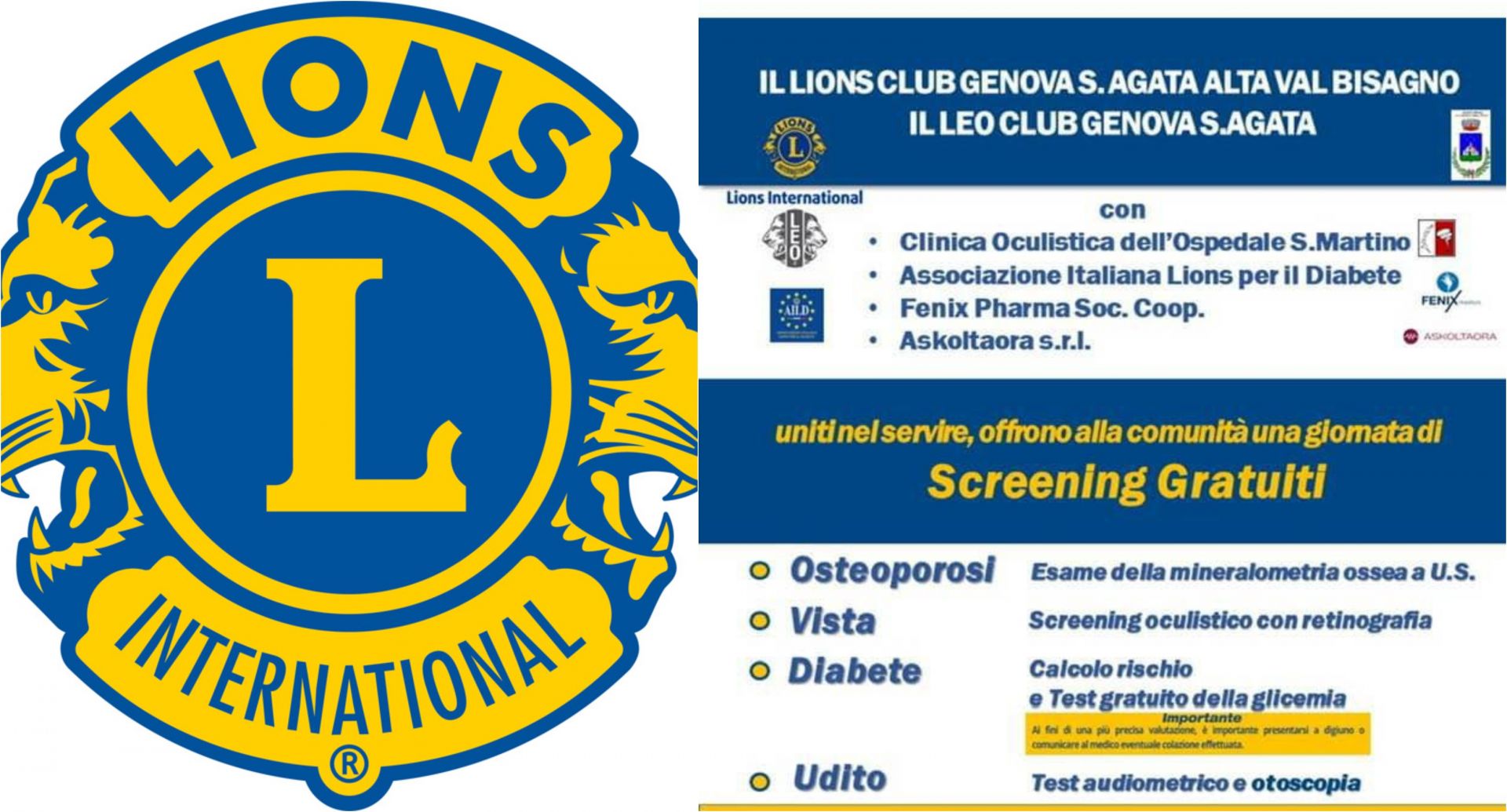 Lions per la salute, screening gratuiti a Bargagli