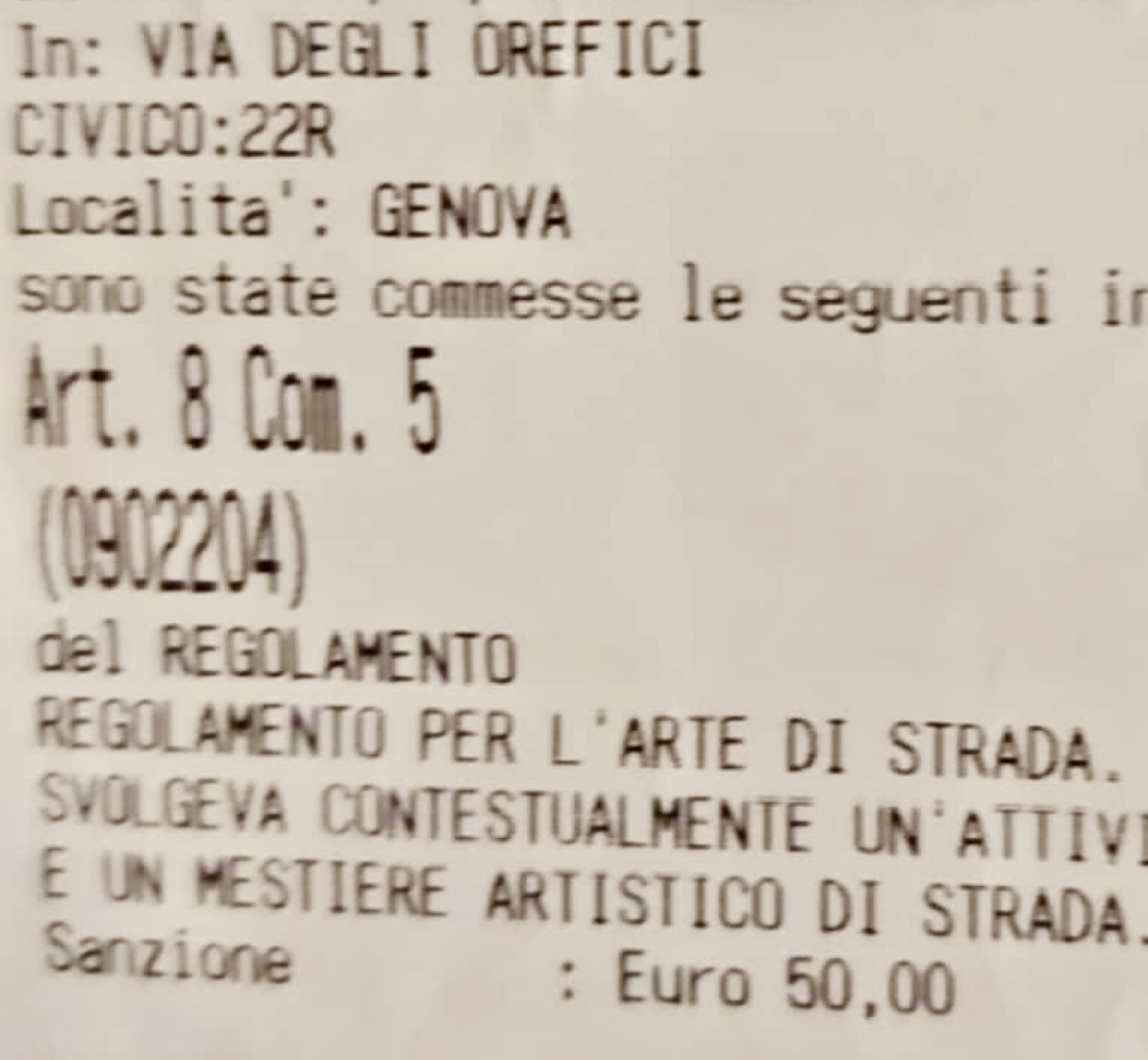 Genova, artisti di strada: prime multe per chi non rispetta il regolamento comunale