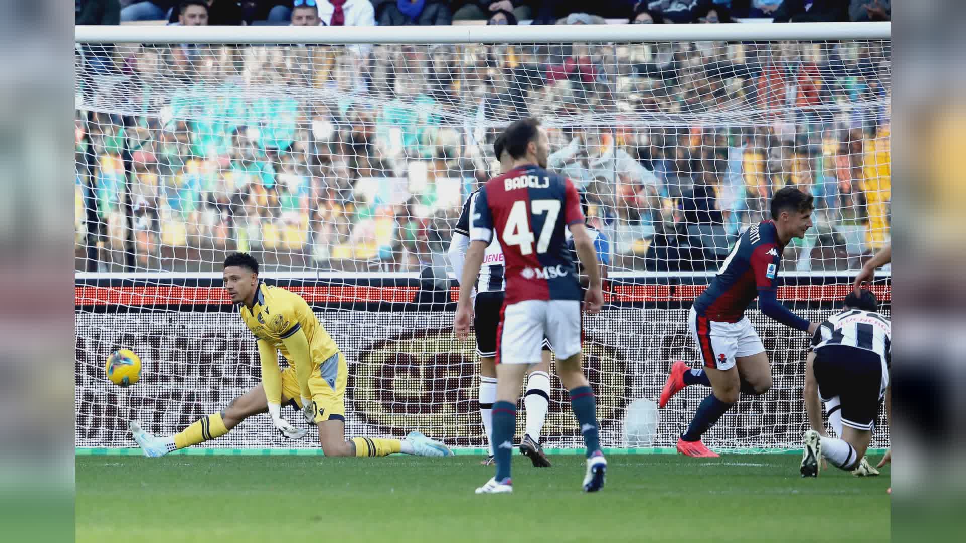 Genoa vola a Udine con Pinamonti e Zanoli sugli scudi,  0-2 e prima vittoria di mister Vieira