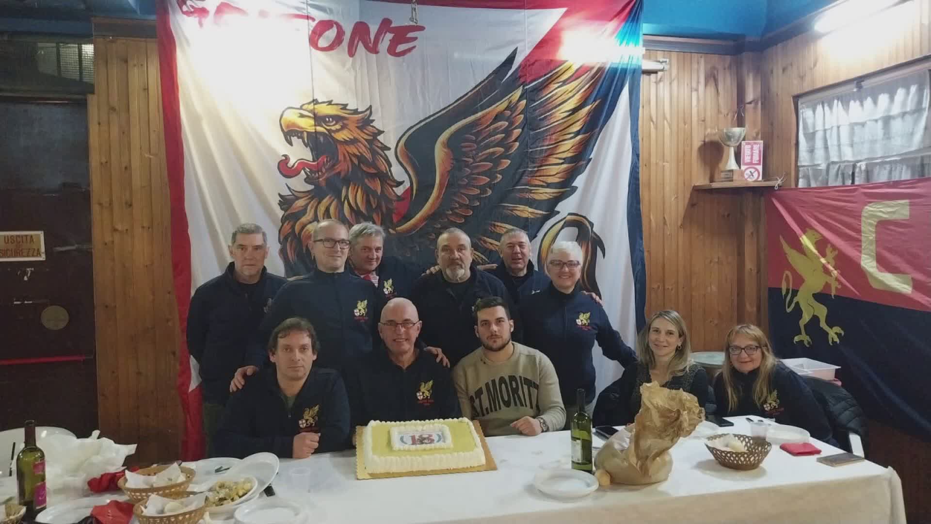Genoa, festa per i 18 anni del club Grifoni Inside di Quezzi