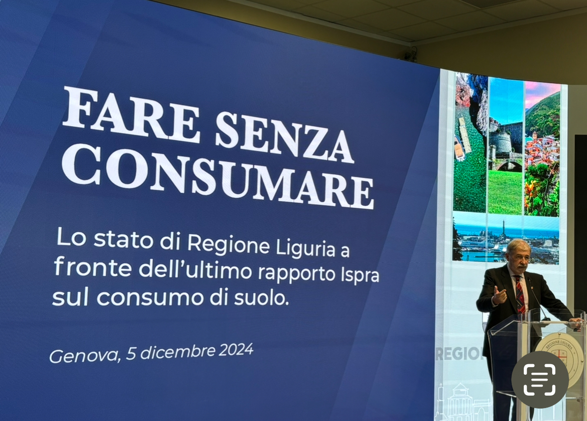 Urbanistica, Liguria è la Regione con meno consumo di suolo secondo l'Istituto Superiore per la Protezione e la Ricerca Ambientale 