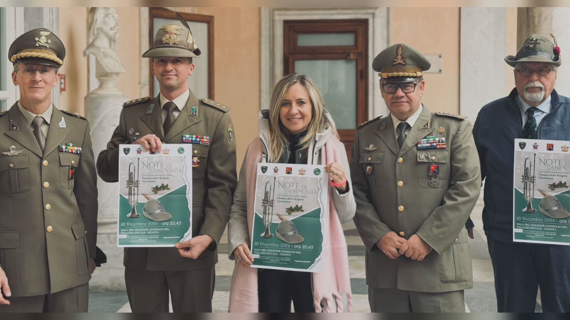 La Fanfara della Taurinense in concerto a Palazzo Ducale per Natale a sostegno della fondazione Gigi Ghirotti
