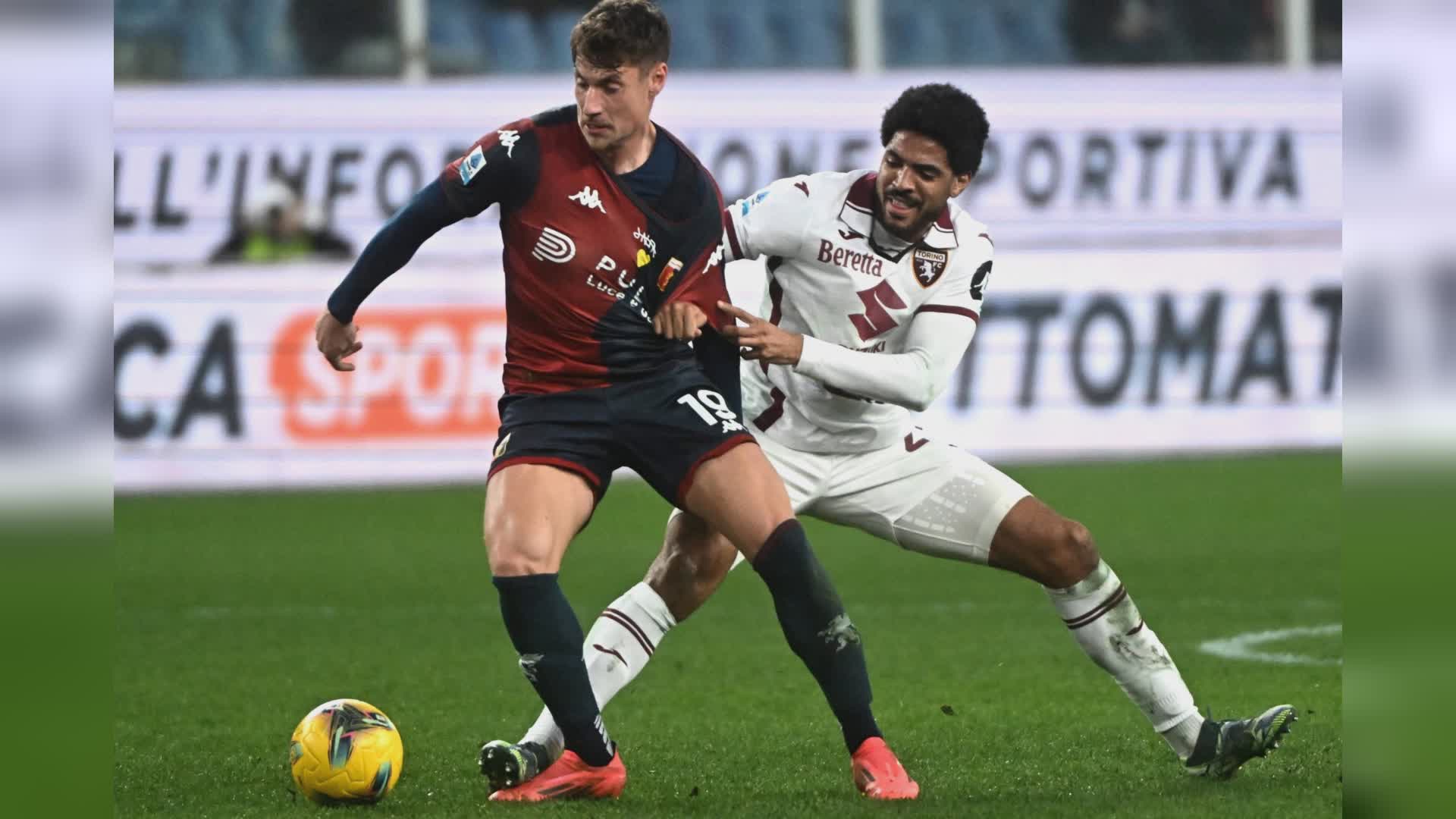 Genoa, a Marassi tanti errori e poche emozioni: con il Torino finisce 0-0