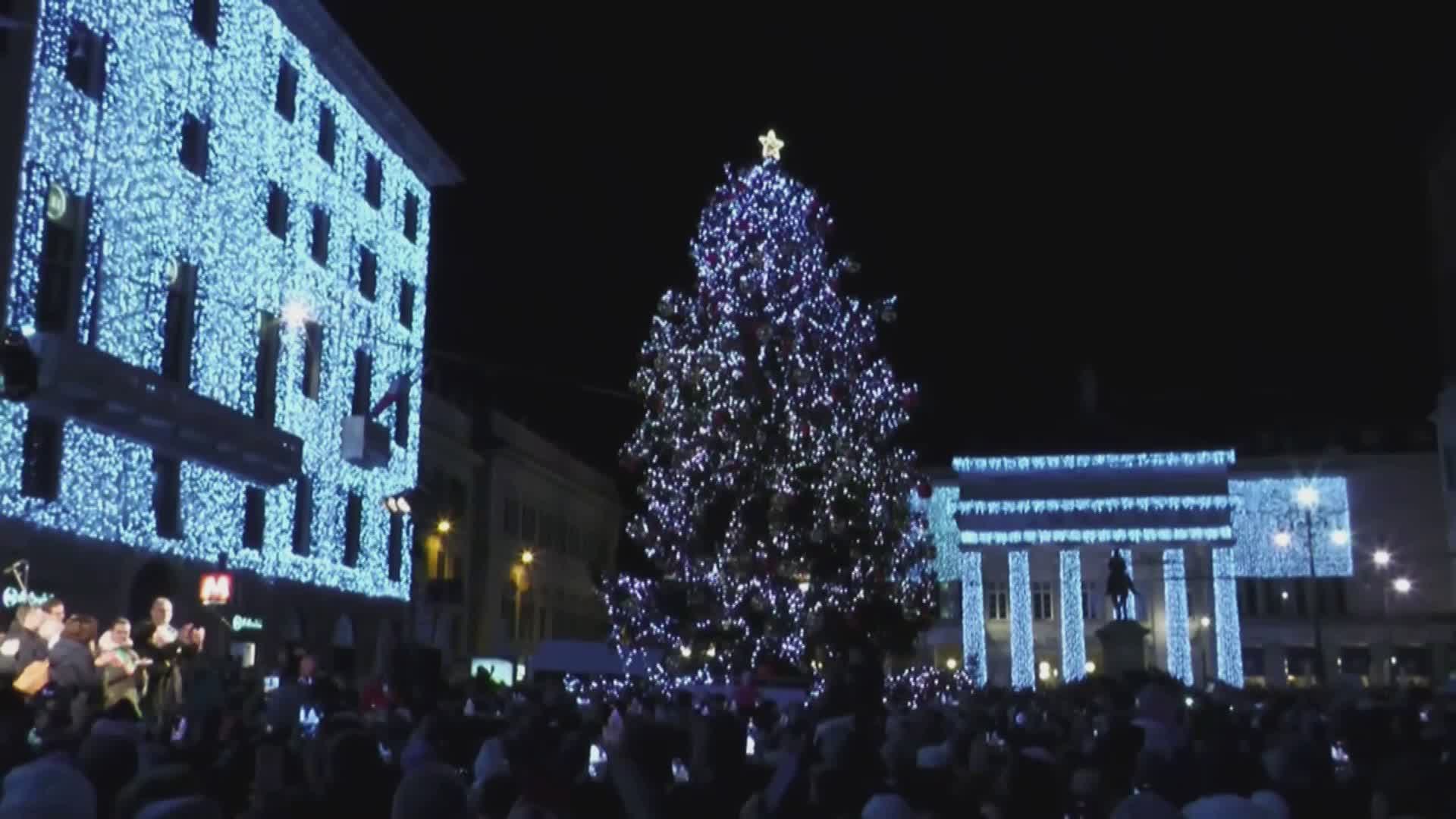 Genova, acceso in diretta su Telenord l'albero di Natale in Piazza De Ferrari