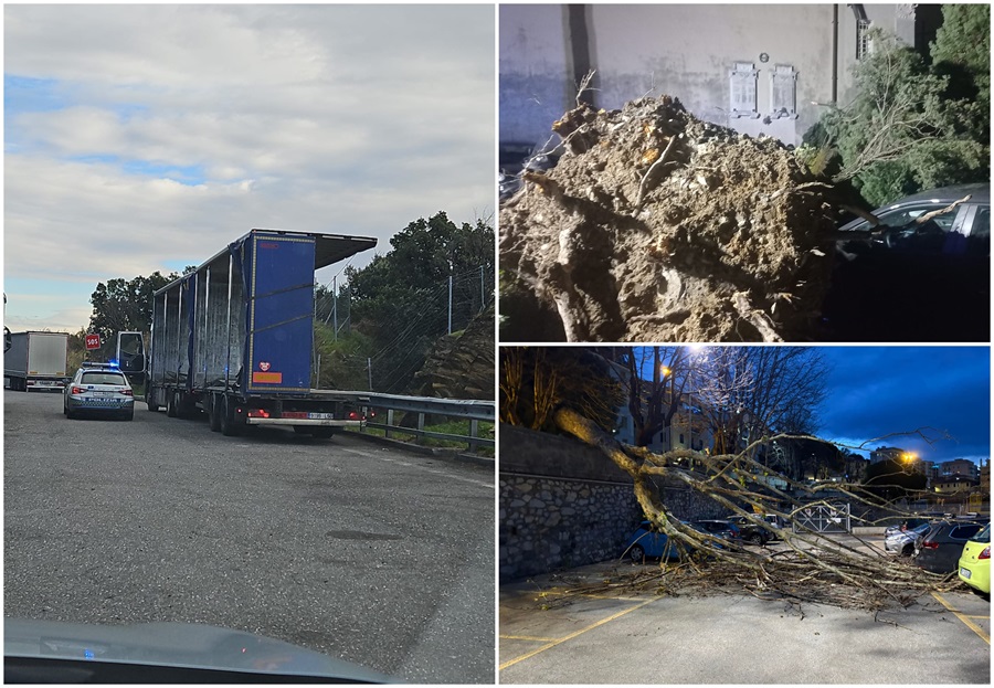 Vento a oltre 100 kmh, raffica di interventi: riapre su un binario linea ferroviaria Ventimiglia-Genova. Su A10 tratto riaperto tra Celle e Arenzano