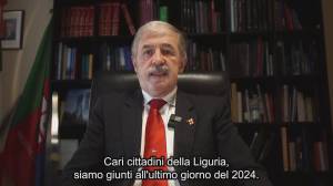 2025, gli auguri di Bucci: "Un lavoro per mantenere la famiglia e una sanità degna della Liguria"